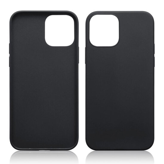 Apple iPhone 12 / iPhone 12 Pro Hoesje - MobyDefend TPU Backcover - Mat Zwart