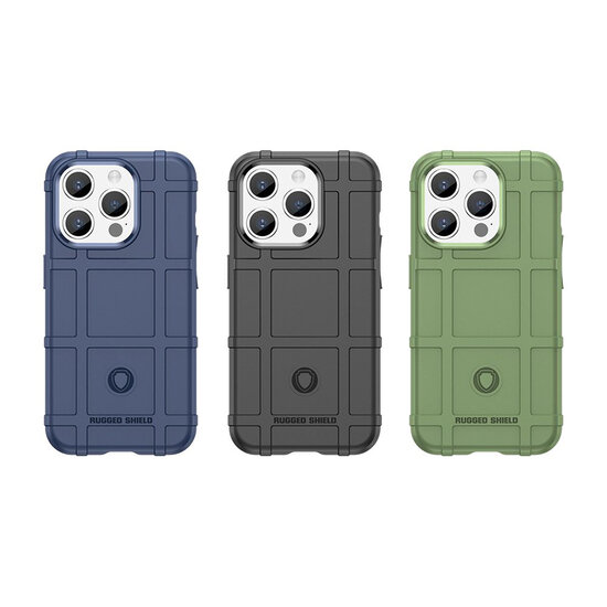 iPhone 15 Pro Hoesje - Mobydefend Rugged Shield TPU Backcover - Blauw