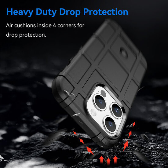 iPhone 15 Pro Hoesje - Mobydefend Rugged Shield TPU Backcover - Blauw