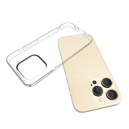 iPhone 15 Pro Hoesje - MobyDefend Transparante TPU Backcover - Volledig Doorzichtig