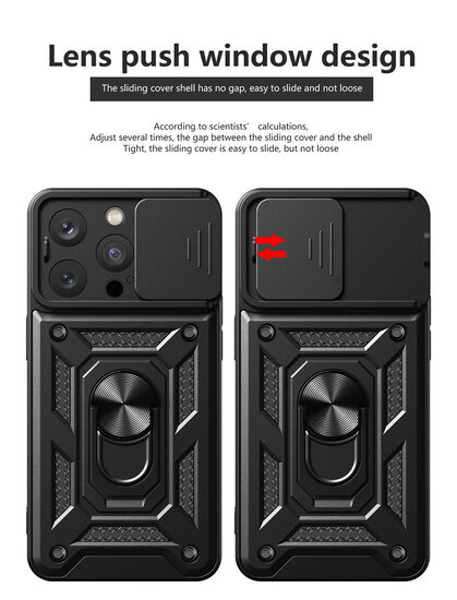 iPhone 15 Pro Hoesje - MobyDefend Pantsercase Met Draaibare Ring - Ros&eacute;