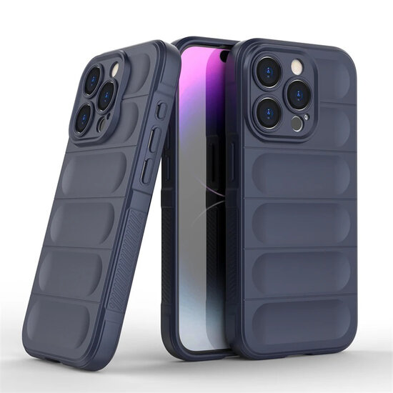 iPhone 15 Pro Hoesje - MobyDefend TPU Gripcase - Blauw