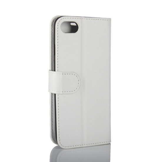 Apple iPhone SE (2020/2022) / iPhone 7 / iPhone 8 Hoesje - MobyDefend Wallet Book Case (Sluiting Achterkant) - Wit