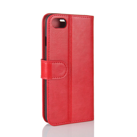 Apple iPhone SE (2020/2022) / iPhone 7 / iPhone 8 Hoesje - MobyDefend Wallet Book Case (Sluiting Achterkant) - Rood