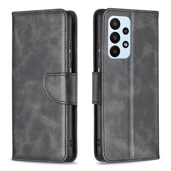 Samsung Galaxy A53 Hoesje - MobyDefend Wallet Book Case Met Koord - Zwart