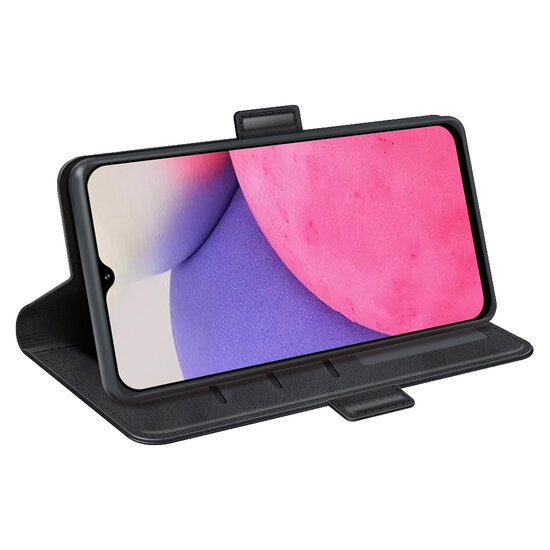 Samsung Galaxy A53 Hoesje - MobyDefend Luxe Wallet Book Case (Sluiting Zijkant) - Zwart