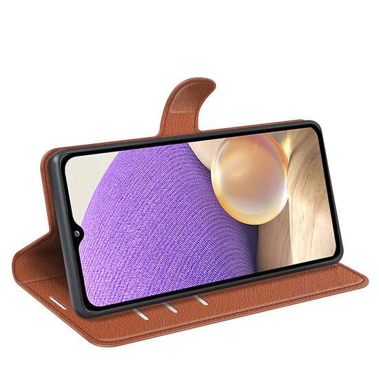 Samsung Galaxy A53 Hoesje - MobyDefend Kunstleren Wallet Book Case (Sluiting Voorkant) - Bruin