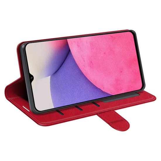 Samsung Galaxy A53 Hoesje - MobyDefend Wallet Book Case (Sluiting Achterkant) - Rood