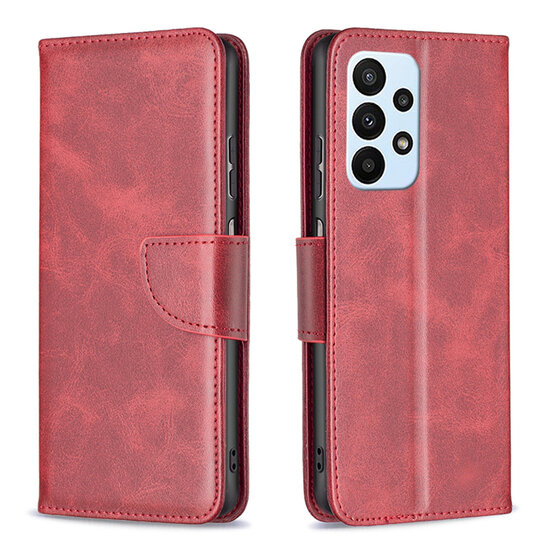 Samsung Galaxy A53 Hoesje - MobyDefend Wallet Book Case Met Koord - Rood