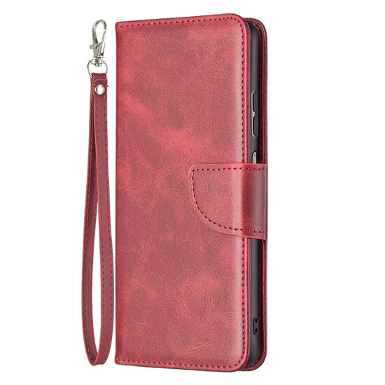 Samsung Galaxy A53 Hoesje - MobyDefend Wallet Book Case Met Koord - Rood