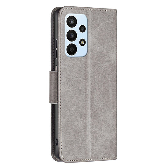 Samsung Galaxy A53 Hoesje - MobyDefend Wallet Book Case Met Koord - Grijs