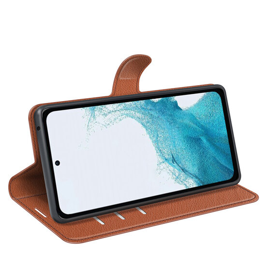 Samsung Galaxy A54 Hoesje - MobyDefend Kunstleren Wallet Book Case (Sluiting Voorkant) - Bruin