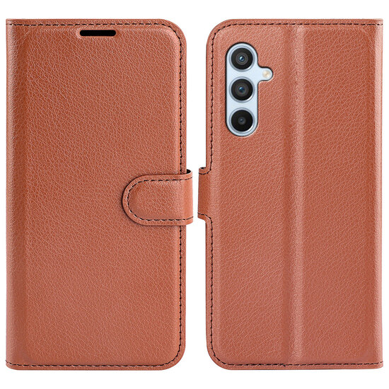 Samsung Galaxy A54 Hoesje - MobyDefend Kunstleren Wallet Book Case (Sluiting Voorkant) - Bruin