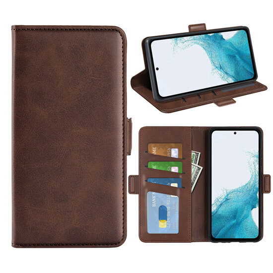 Samsung Galaxy A54 Hoesje - MobyDefend Luxe Wallet Book Case (Sluiting Zijkant) - Bruin