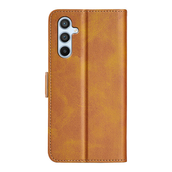 Samsung Galaxy A54 Hoesje - MobyDefend Luxe Wallet Book Case (Sluiting Zijkant) - Lichtbruin