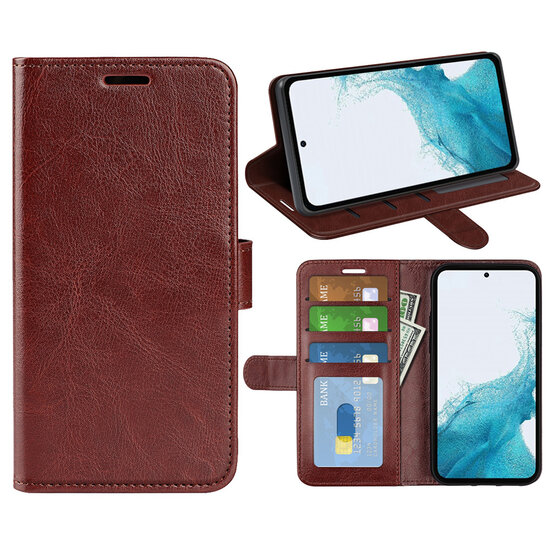 Samsung Galaxy A54 Hoesje - MobyDefend Wallet Book Case (Sluiting Achterkant) - Bruin