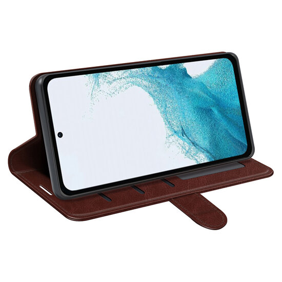 Samsung Galaxy A54 Hoesje - MobyDefend Wallet Book Case (Sluiting Achterkant) - Bruin
