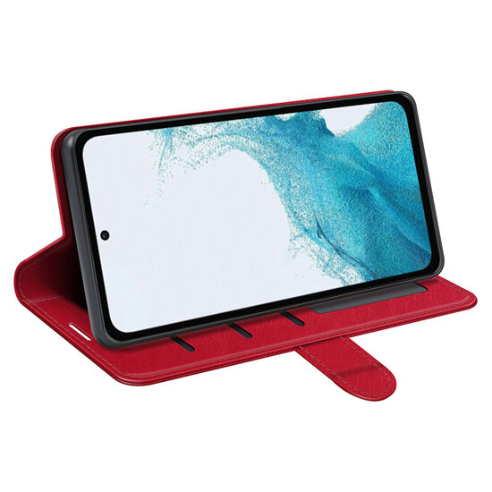 Samsung Galaxy A54 Hoesje - MobyDefend Wallet Book Case (Sluiting Achterkant) - Rood