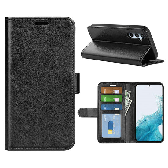 Samsung Galaxy A54 Hoesje - MobyDefend Wallet Book Case (Sluiting Achterkant) - Zwart