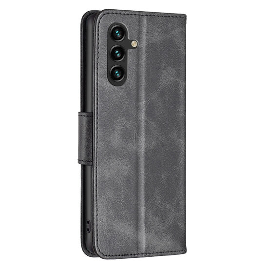 Samsung Galaxy A54 Hoesje - MobyDefend Wallet Book Case Met Koord - Zwart
