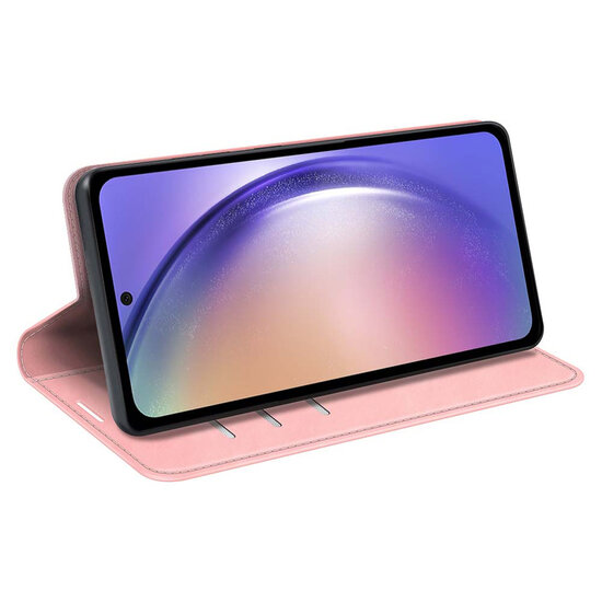 Samsung Galaxy A55 Hoesje - Luxe Wallet Bookcase (Magnetische Sluiting) - Roze
