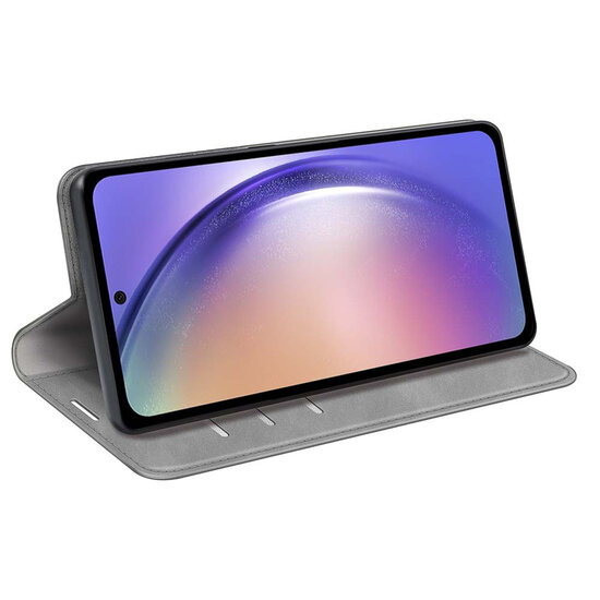 Samsung Galaxy A55 Hoesje - Luxe Wallet Bookcase (Magnetische Sluiting) - Grijs