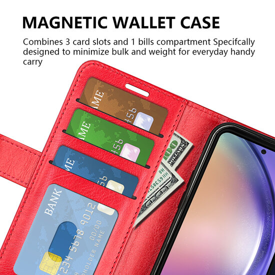 Samsung Galaxy A55 Hoesje - MobyDefend Wallet Book Case (Sluiting Achterkant) - Bruin