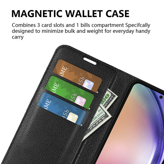 Samsung Galaxy A55 Hoesje - MobyDefend Kunstleren Wallet Book Case (Sluiting Voorkant) - Bruin