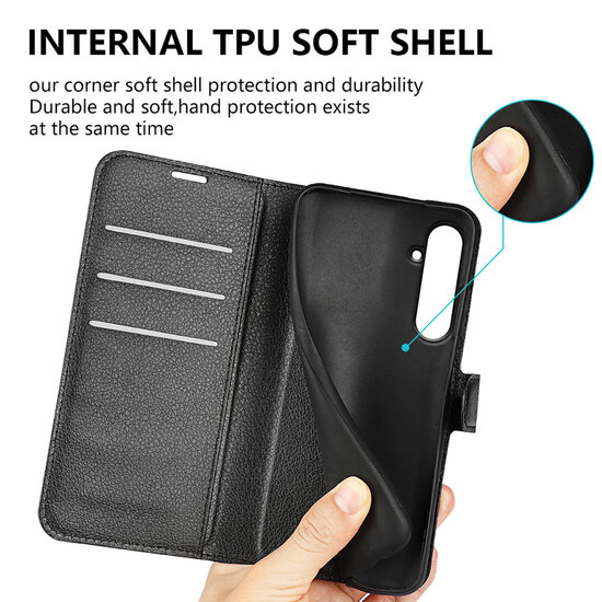 Samsung Galaxy A55 Hoesje - MobyDefend Kunstleren Wallet Book Case (Sluiting Voorkant) - Bruin