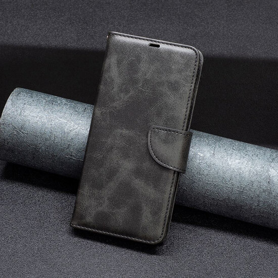 Samsung Galaxy A55 Hoesje - MobyDefend Wallet Book Case Met Koord - Zwart