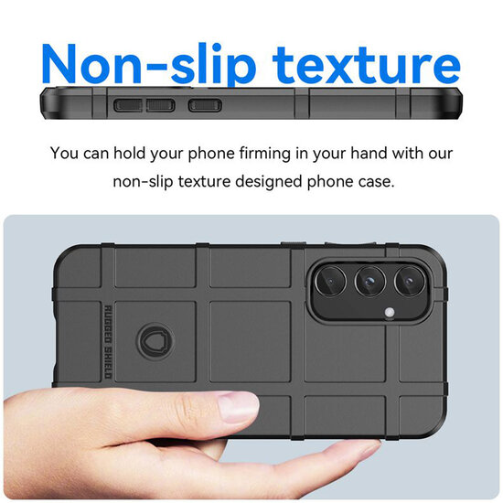 Samsung Galaxy A55 Hoesje - Mobydefend Rugged Shield TPU Backcover - Blauw