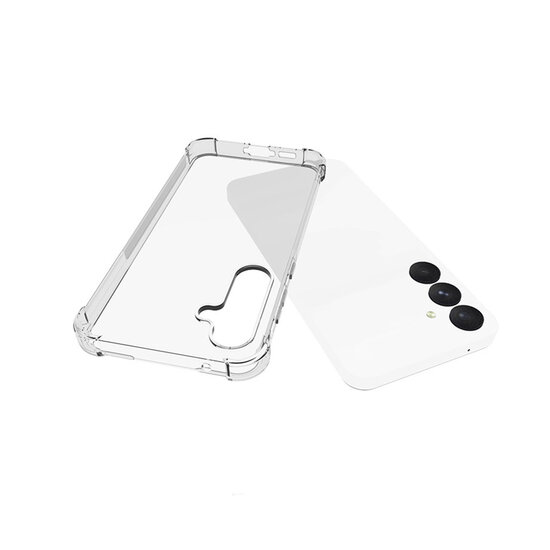 Samsung Galaxy A55 Hoesje - MobyDefend Transparante Shockproof TPU Backcover - Verstevigde Hoeken - Volledig Doorzichtig