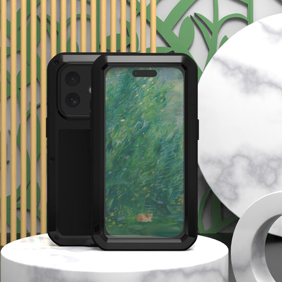 iPhone 16 Hoes - Love Mei Metalen Case - Extreme Protection - Groen