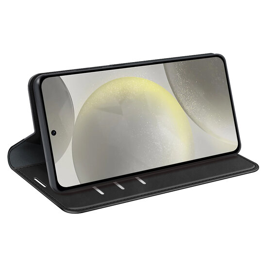 Samsung Galaxy S24 FE Hoesje - MobyDefend Luxe Wallet Bookcase (Magnetische Sluiting) - Zwart