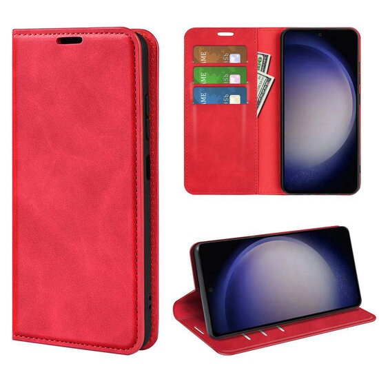 Samsung Galaxy S24 Hoesje - Luxe Wallet Bookcase (Magnetische Sluiting) - Rood