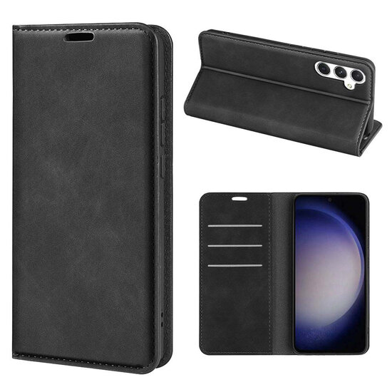 Samsung Galaxy S24 Hoesje - Luxe Wallet Bookcase (Magnetische Sluiting) - Zwart