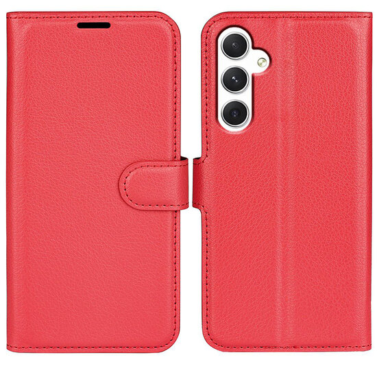 Samsung Galaxy S24 Hoesje - MobyDefend Kunstleren Wallet Book Case (Sluiting Voorkant) - Rood