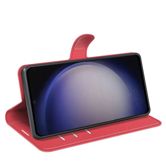 Samsung Galaxy S24 Hoesje - MobyDefend Kunstleren Wallet Book Case (Sluiting Voorkant) - Rood