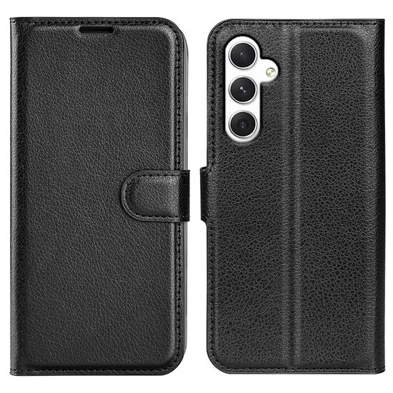Samsung Galaxy S24 Hoesje - MobyDefend Kunstleren Wallet Book Case (Sluiting Voorkant) - Zwart