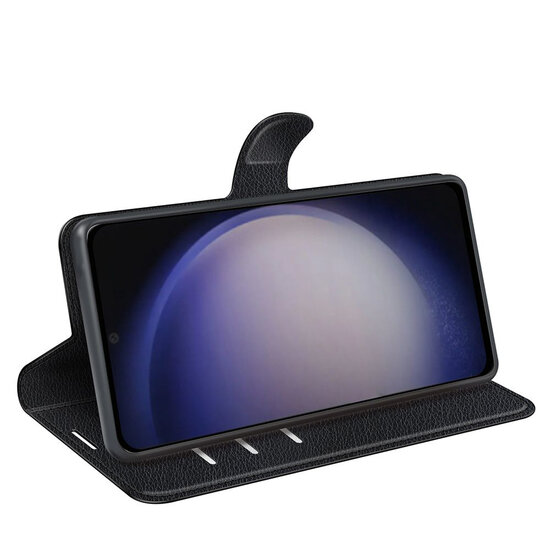 Samsung Galaxy S24 Hoesje - MobyDefend Kunstleren Wallet Book Case (Sluiting Voorkant) - Zwart