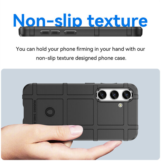 Samsung Galaxy S24 Hoesje - Mobydefend Rugged Shield TPU Backcover - Zwart