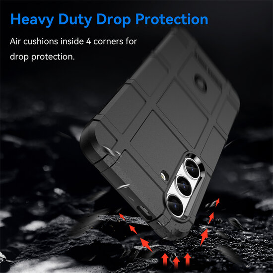 Samsung Galaxy S24 Hoesje - Mobydefend Rugged Shield TPU Backcover - Zwart