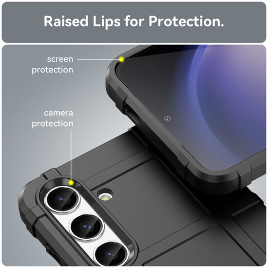 Samsung Galaxy S24 Hoesje - Mobydefend Rugged Shield TPU Backcover - Zwart