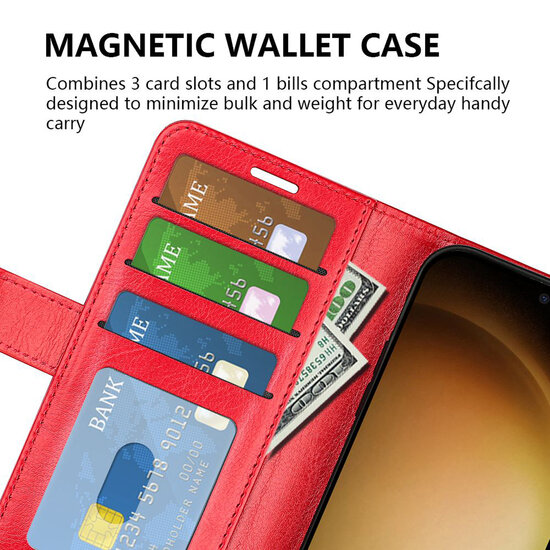 Samsung Galaxy S24 Hoesje - MobyDefend Wallet Book Case (Sluiting Achterkant) - Bruin
