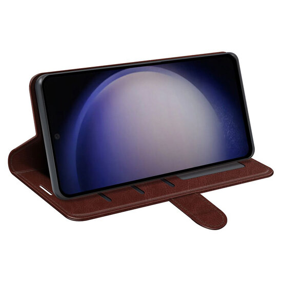 Samsung Galaxy S24 Hoesje - MobyDefend Wallet Book Case (Sluiting Achterkant) - Bruin