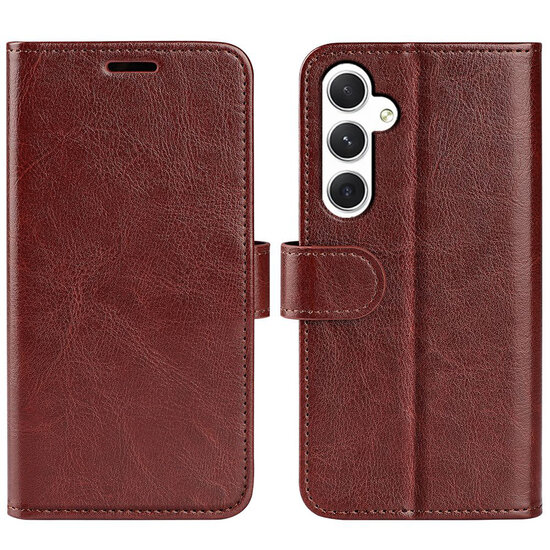 Samsung Galaxy S24 Hoesje - MobyDefend Wallet Book Case (Sluiting Achterkant) - Bruin