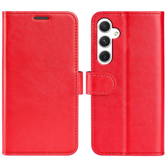 Samsung Galaxy S24 Hoesje - MobyDefend Wallet Book Case (Sluiting Achterkant) - Rood