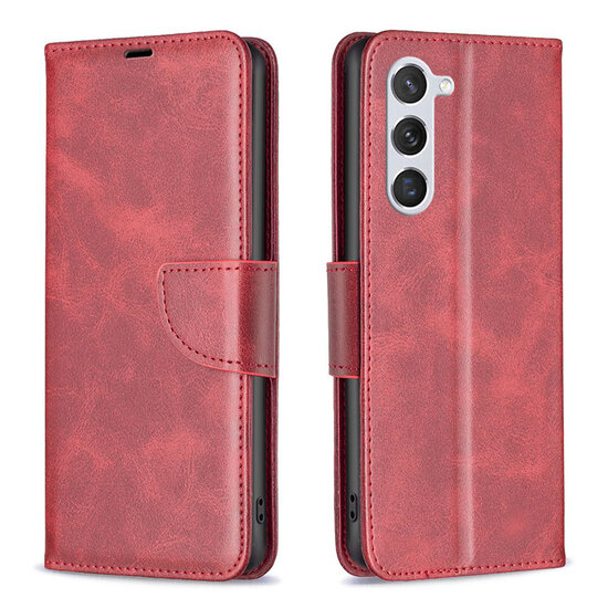 Samsung Galaxy S24 Hoesje - MobyDefend Wallet Book Case Met Koord - Rood