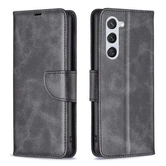 Samsung Galaxy S24 Hoesje - MobyDefend Wallet Book Case Met Koord - Zwart