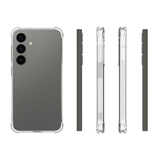 Samusng Galaxy S24 Hoesje - MobyDefend Transparante Shockproof TPU Backcover - Verstevigde Hoeken - Volledig Doorzichtig